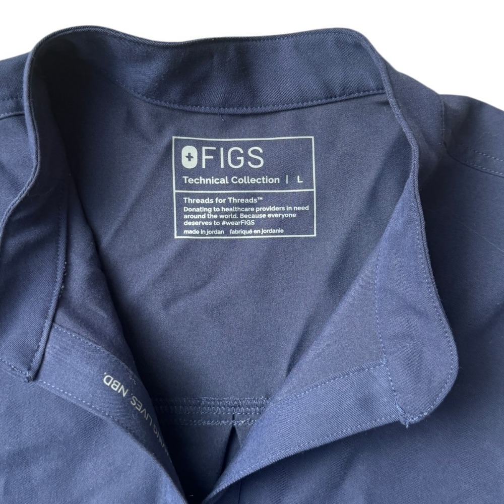 NWT FIGS Rafaela Oversized Sleeveless Scrub Top Navy Blue Technical Collection L - Picture 4 of 6